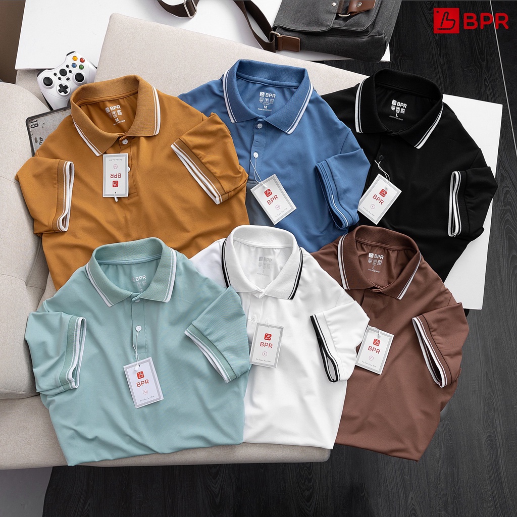 Áo thun polo nam trơn vải cotton cá sấu gai siêu mát thấm hút mồ hôi cao cấp