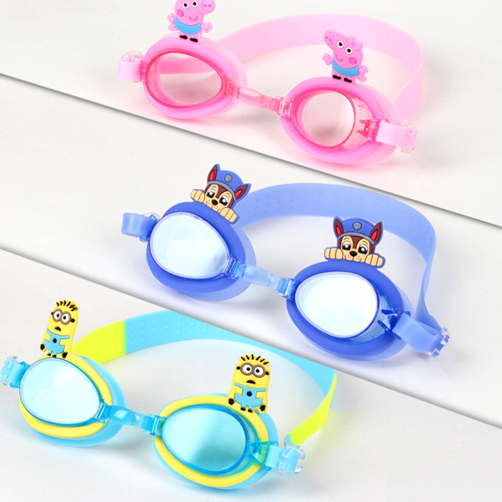 Kính Bơi Hình Người Nhện Hoạt Hình Đáng Yêu Bằng Silicone Đàn Hồi Cao Chống Nước Cho Trẻ Em
