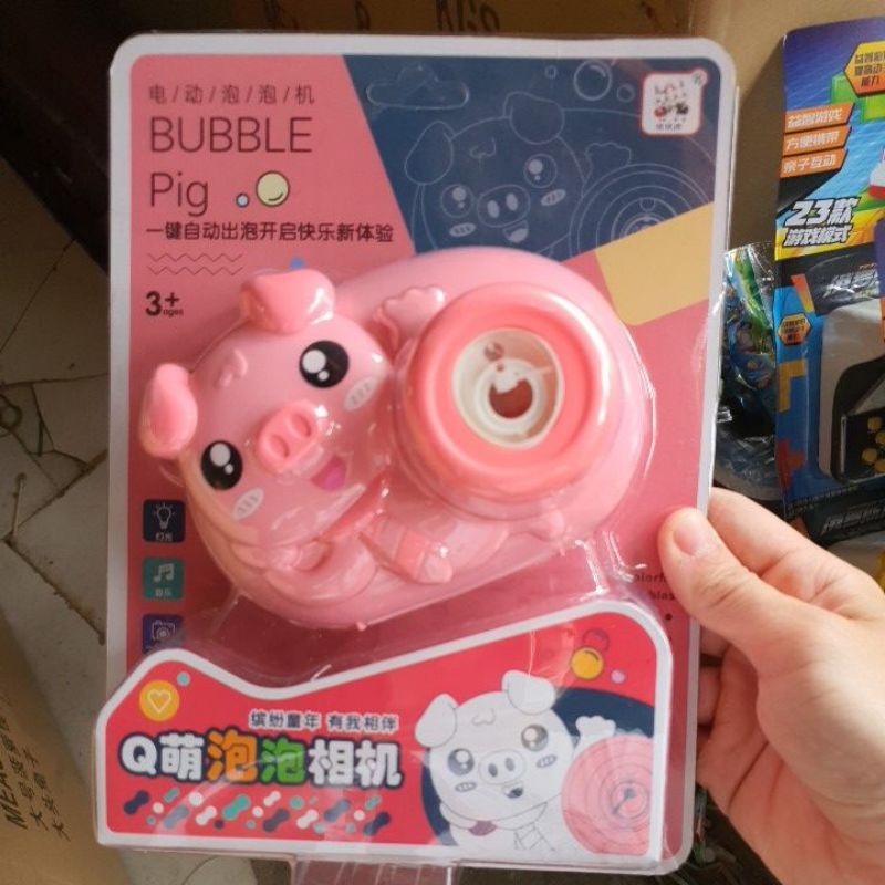 [Loại 1 Có Nhạc Đèn] Máy ảnh gấu hồng bắn bong bóng có nhạc và đèn cực hay hàng cao cấp