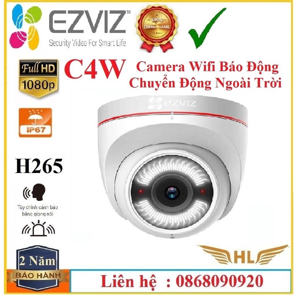 Camera Wifi Ngoài Trời Màu Đêm Ezviz C3N 2Mp Màu Đêm, C3WN 2Mp 1080P,Ezviz C8C PTZ,C4W,T30-10B-EU-Chính Hãng