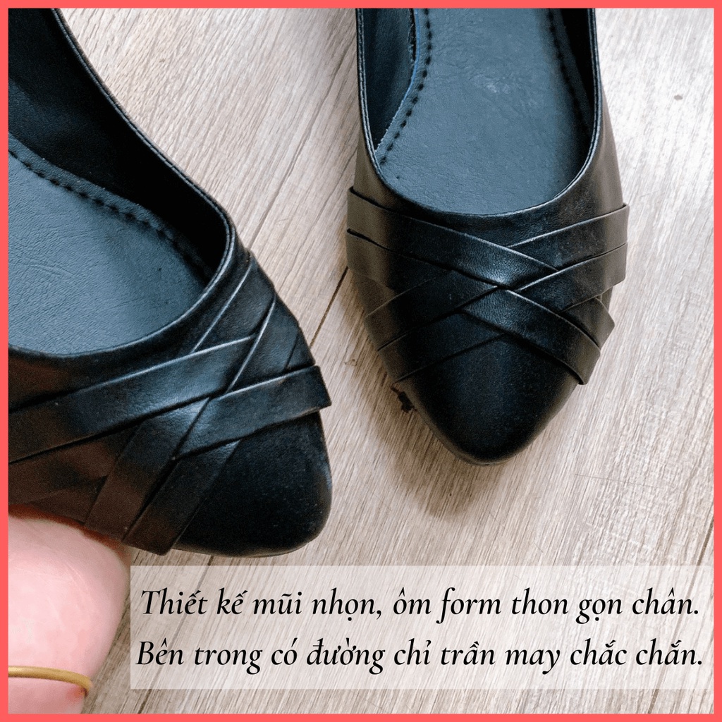 Giày Búp Bê Đế Bệt Mũi Nhọn Giày Nữ Bít Mũi Big Size Hoàng Thanh DN79