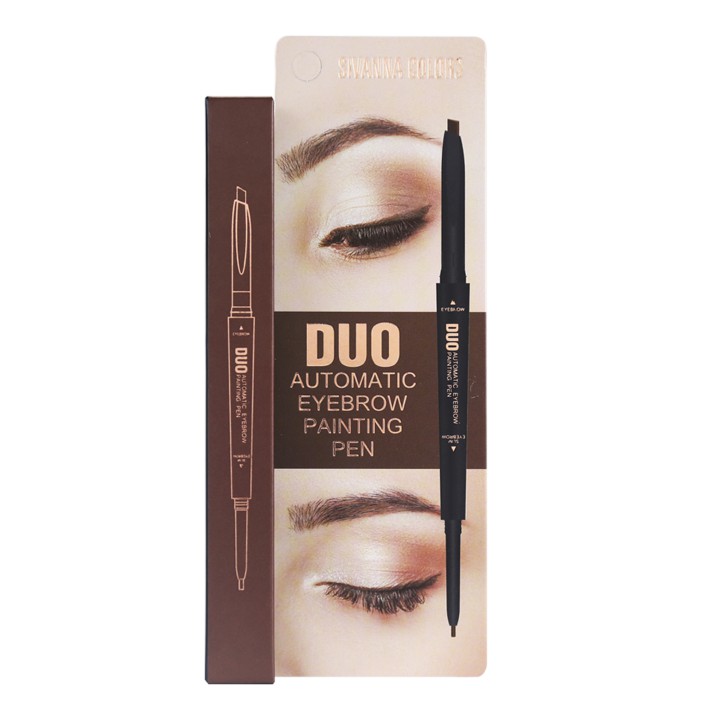 Chì kẻ mày 2 đầu Sivanna Colors ES8004 Dark Brown Thái Lan