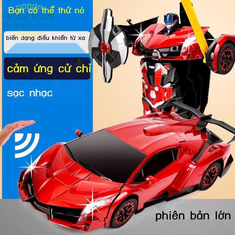 PEGGIE HOMERobot biến hình cảm ứng ngoại cỡ King Kong ô tô điều khiển từ xa đang sạc di chuyển đồ chơi trẻ em cậu bé đua