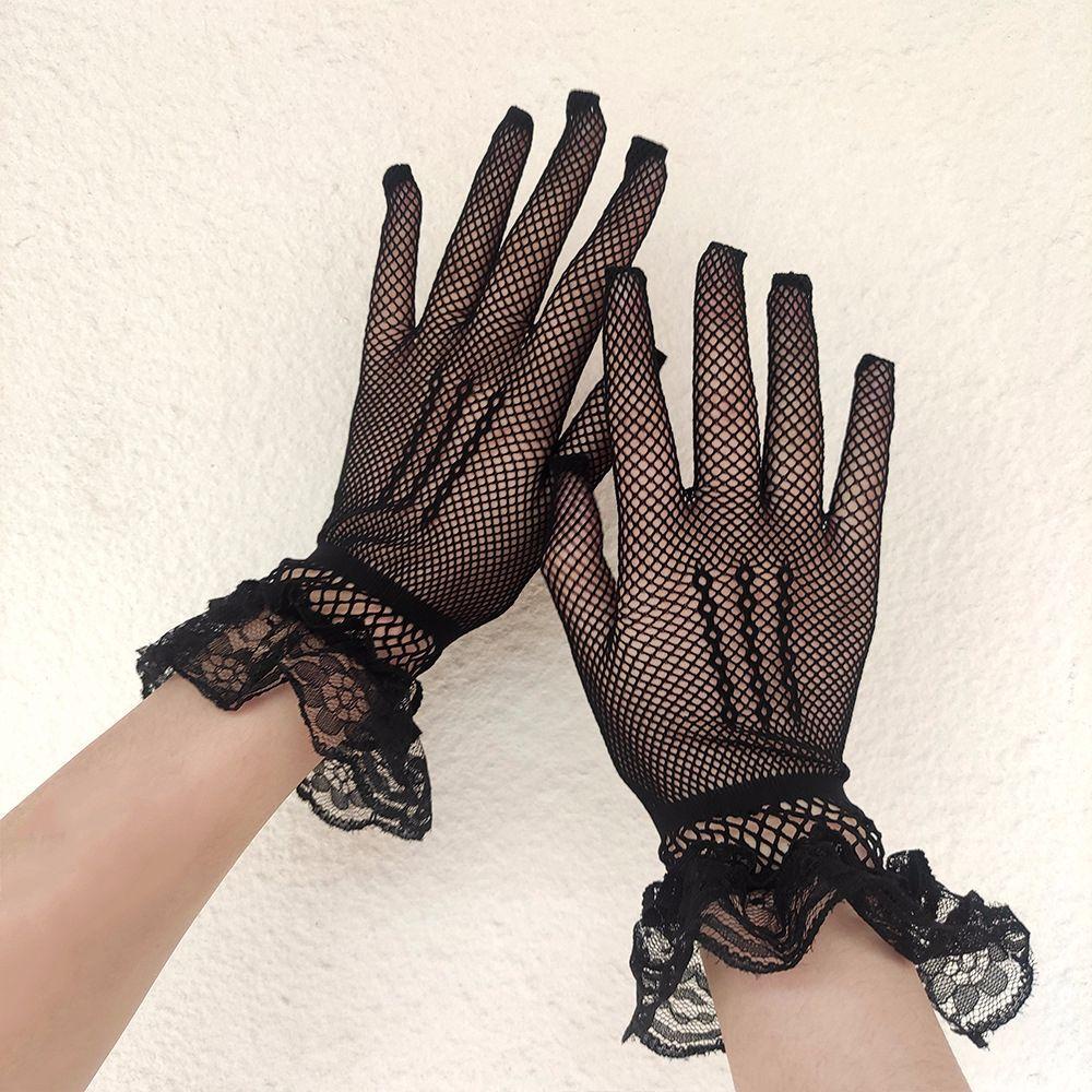 Găng Tay Chống Nắng Phối Lưới Co Giãn Phong Cách Lolita Ngọt Ngào Cho Cô Dâu