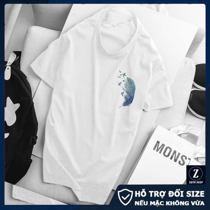 Áo thun nam đẹp - chất mát in 3D Lông Vũ ở ngực | BigBuy360 - bigbuy360.vn