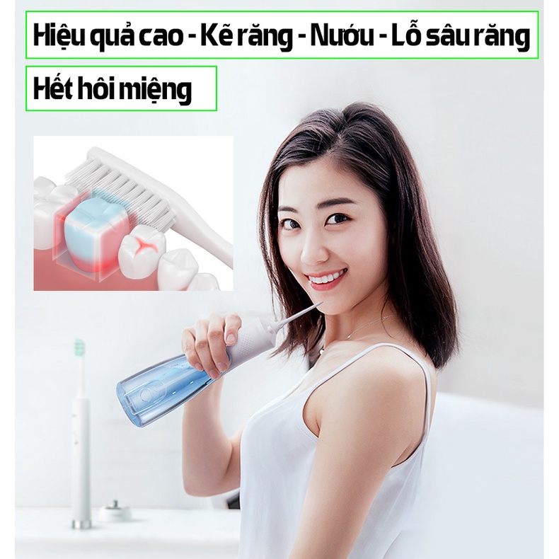 Máy tăm nước nha khoa thiết kế hiện đại dung tích bình chứa 200ml, dung lượng pin lớn 1400mAh