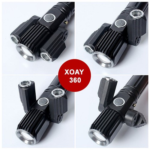 HÀNG XỊN Đèn pin Pin Cầm Tay 3 Pha Siêu Sáng Xoay 360 Độ Tiện Dụng, 3 bóng 4 chế độ sáng( BẢO HÀNH 1 THÁNG )