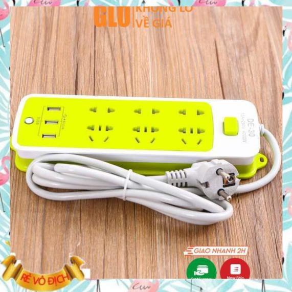 (Giá sỉ)  Ổ Cắm Điện Đa Năng Chống Giật 6 Lỗ Và Có 3 Cổng Sạc Usb Cho Điện Thoại, Máy Tính Bảng  - M103