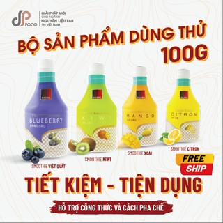 COMBO Mẫu Thử 4 Vị Sinh Tố Trái Cây BEOBE Hàn Quốc Dùng Pha Chế Thức Uống