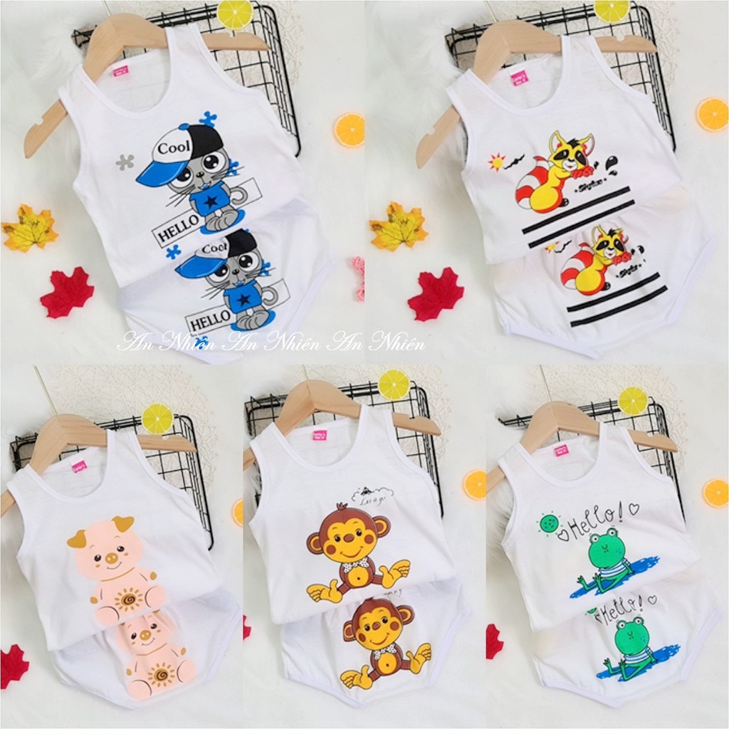 HÀNG LOẠI 1: Set 5 bộ khỉ chip sát nách cotton 2 chiều