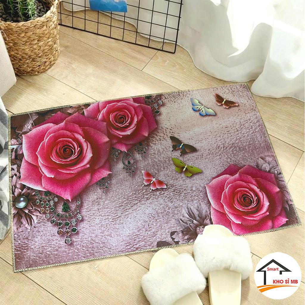 Thảm lau chân 3d hình thú chống trượt, thảm nỉ trải sàn thấm nước tốt dùng chùi chân trong nhà bếp nhà tắm kho sỉ mb