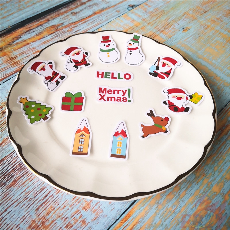 DISNEY Bộ 32 miếng dán trang trí album ảnh hình ông già noel mini DIY