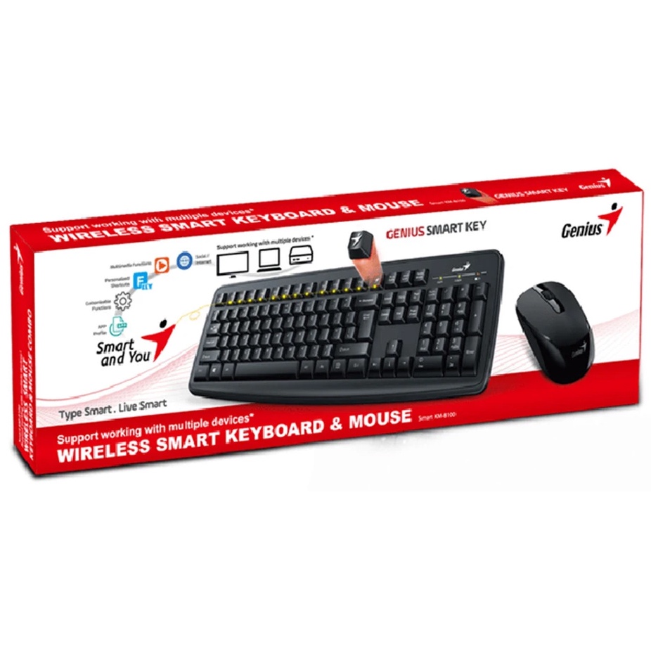 Combo không dây Phím + Chuột văn phòng GENIUS 8100 (tặng kèm pin) BH: 1 Năm Chính hãng