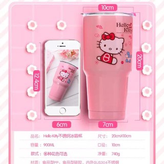 LY GIỮ NHIỆT HELLO KITTY 900mL ĐẦY ĐỦ PHỤ KIỆN KÈM THEO