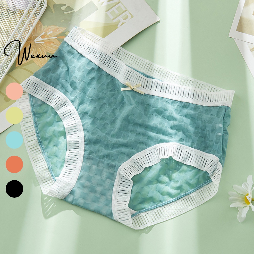 Quần lót nữ Wexuu vải su lạnh siêu mát phối ren màu pastel ngọt ngào - QC112