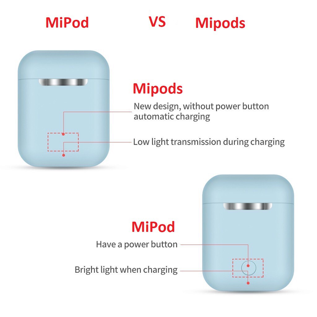 Tai Nghe Bluetooth Không Dây MiPod V88 Sơn Kim Loại - Chống ồn- Chống nước - Có Micro