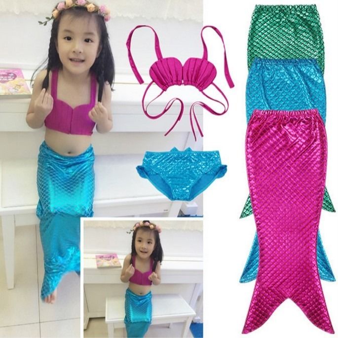 Bộ Đồ Bơi Nàng Tiên Cá Xinh Xắn Cho Bé Gái