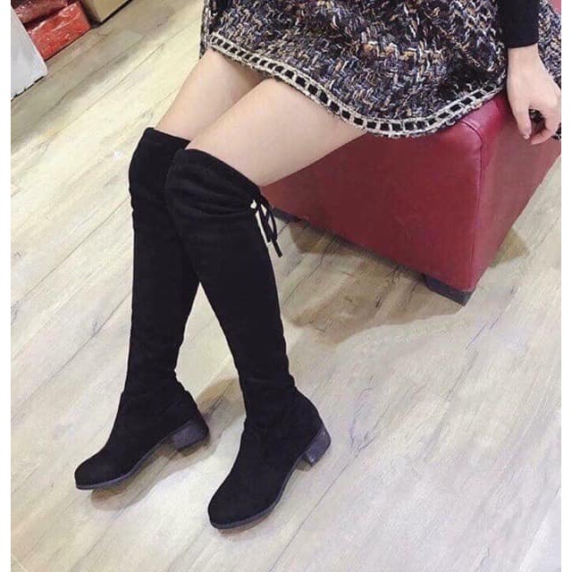 Bốt đùi da lộn cổ cao đến đầu gối 3p xịn đẹp hàng cao cấp | BigBuy360 - bigbuy360.vn