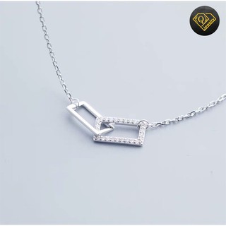 Lắc chân 2 ô chữ nhật - bạc ý 925
