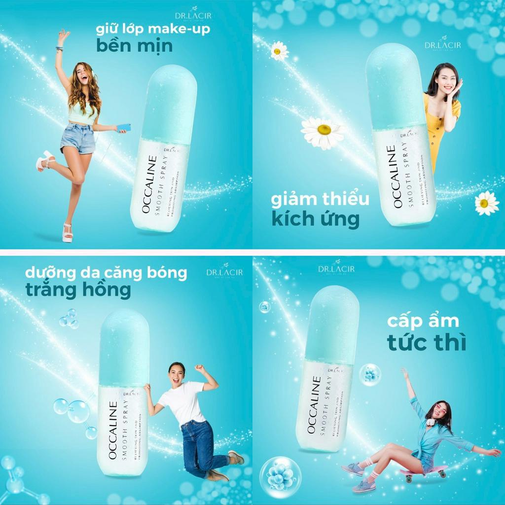 Xịt dưỡng tế bào gốc Dr Lacir, xịt dưỡng căng bóng da Occaline dưỡng ẩm dưỡng trắng giữ lớp make up không lem trôi 130ml