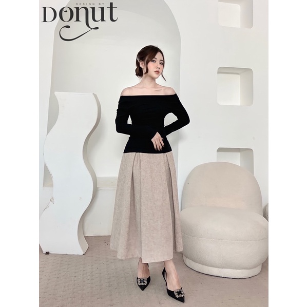 Set áo umi dài tay chân váy dạ