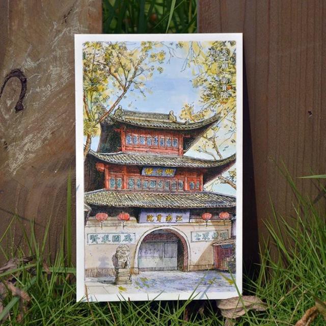 Bộ Thẻ Bưu Thiếp Vẽ Tay Làm Quà Lưu Niệm Phong Cách Trung Hoa