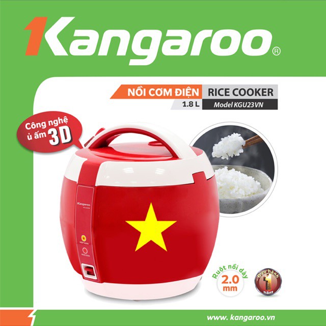 [Free Ship] Nồi Cơm Điện Kangaroo KGU23VN Lòng Dày