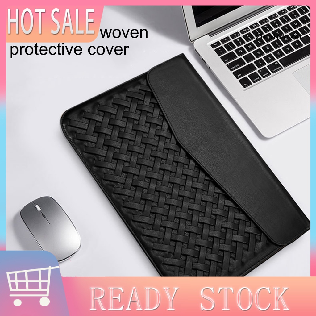 LOP_Laptop Sleeve Large Capacity Waterproof Faux Leather Notebook Liner Sleeve Bag for Macbook Air/Pro