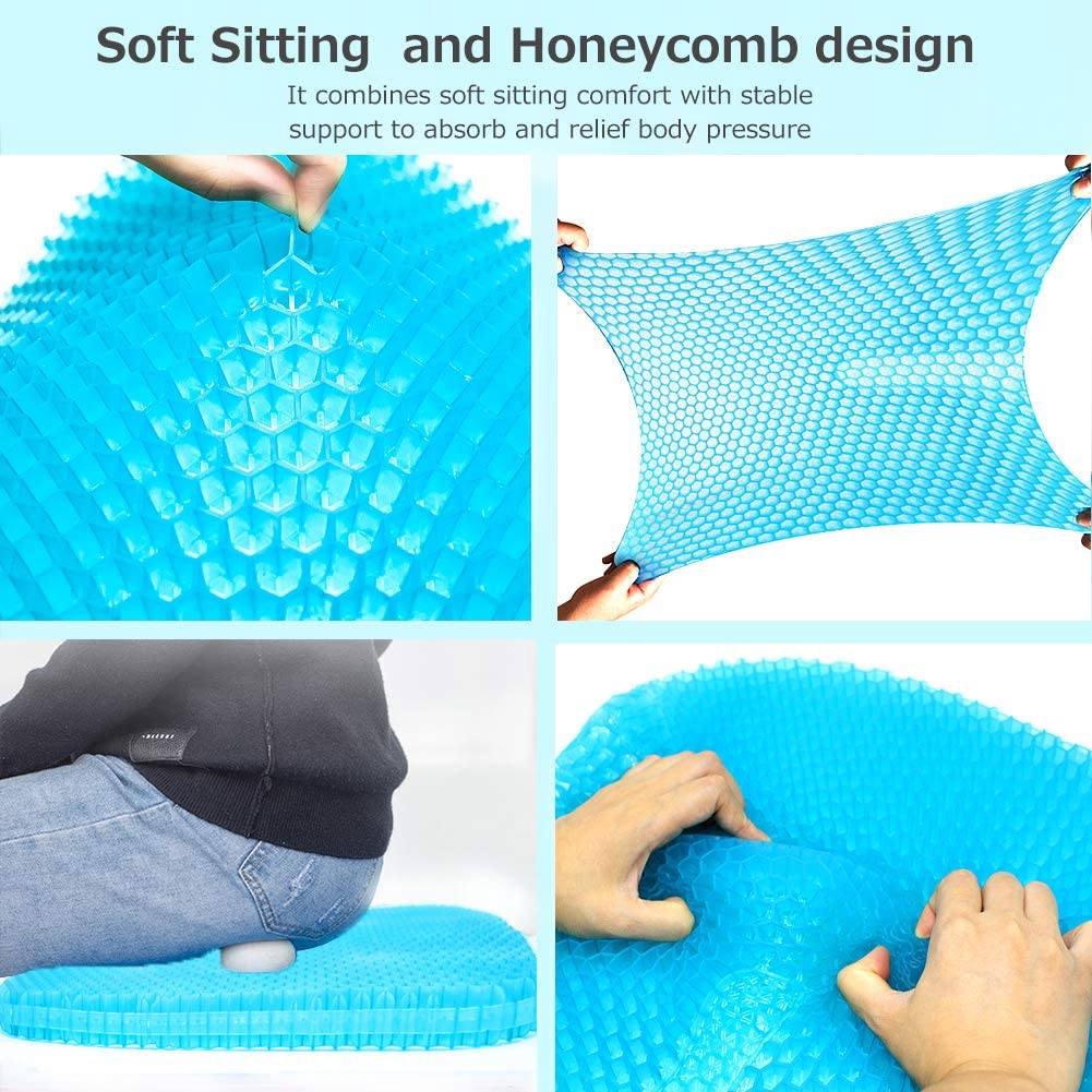 Đệm lót ghế ngồi bằng silicon thiết kế tổ ong thoáng khí mát mẻ tiện dụng thoải mái cho ghế ngồi văn phòng