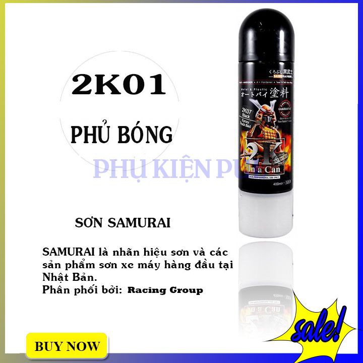 Sơn xịt phủ bóng Samurai chính hãng 2K01