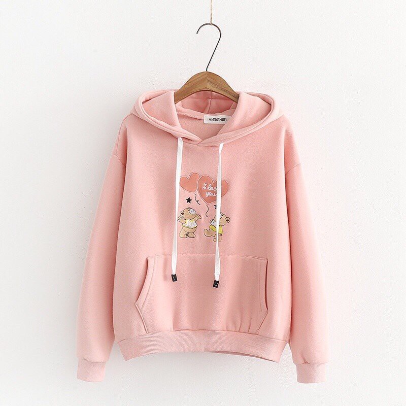 ÁO KHOÁC NỈ HOODIE THỜI TRANG NỮ CHUI ĐẦU TRÁI TIM DỄ THƯƠNG | BigBuy360 - bigbuy360.vn