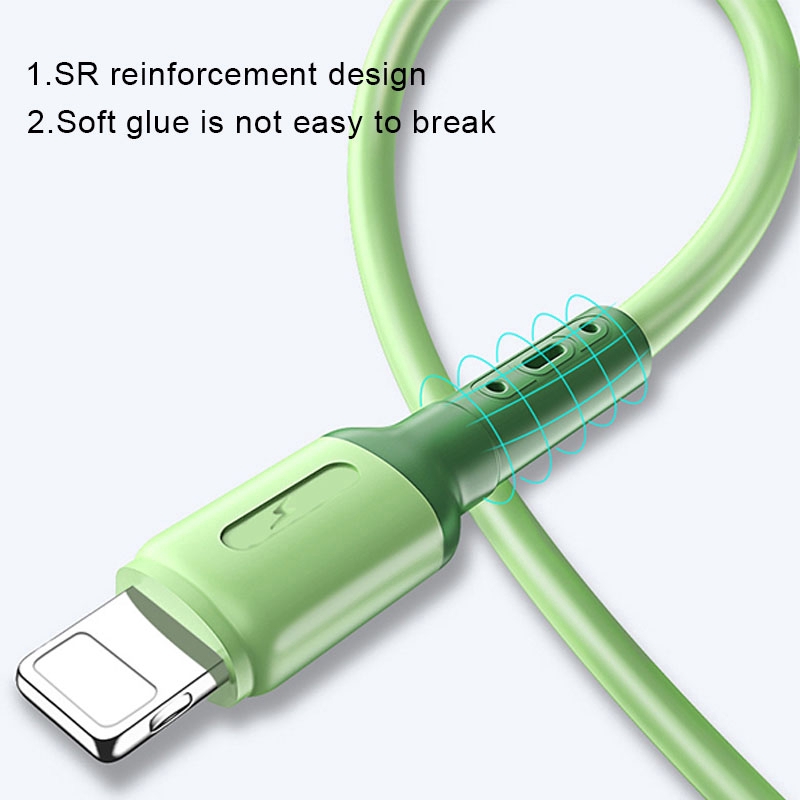 Dây cáp sạc nhanh chất liệu silicon chuyên dụng cho iPhone/Android