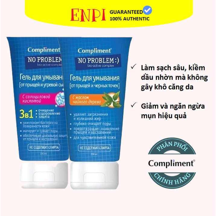 Gel rửa mặt Salicylic Acid Compliment No Problem Sạch sâu - Giảm mụn