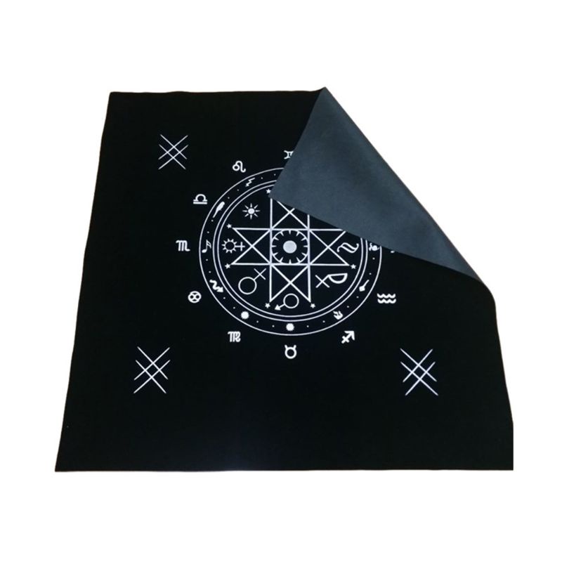 Khăn Trải Bàn Hình Vuông Bằng Vải Flannel In Hình Lá Bài Tarot Pagan Altar