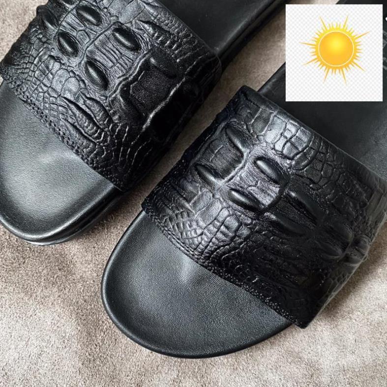 🤺 Dép nam da bò thật in vân cá sấu TEFOSS DT07-3 size 37-44 🤺