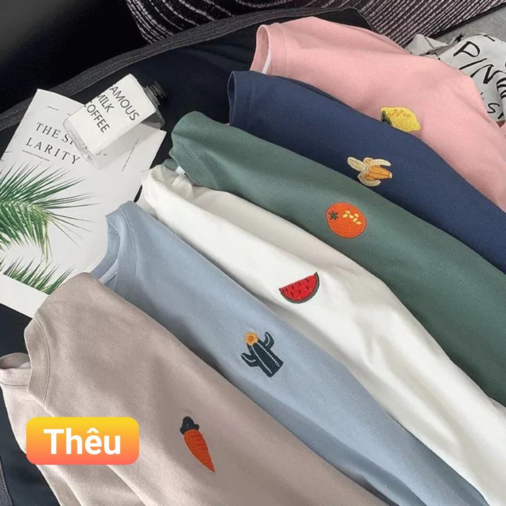 Áo thun tay lỡ form rộng BST Trái cây, áo phông
