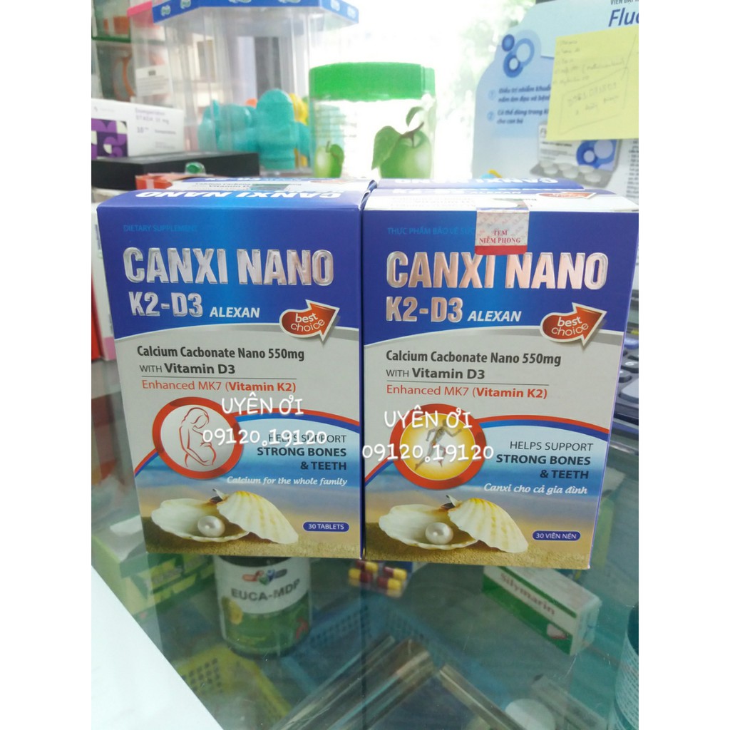 (MẪU MỚI 2021) CANXI NANO K2 D3 ALEXAN - VIÊN UỐNG BỔ SUNG CALCI NANO K2D3 CHO CẢ GIA ĐÌNH - HỘP 30 VIÊN UỐNG 30 NGÀY