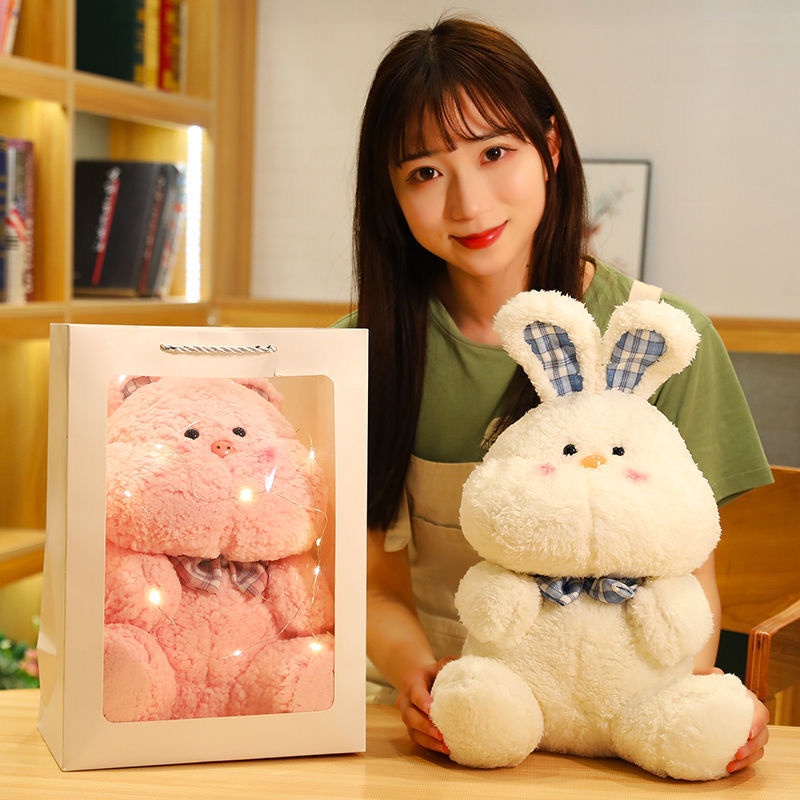 Thú Nhồi Bông Hình Heo Thỏ Dễ Thương Làm Quà Tặng Sinh Nhật Cho Bạn Gái
