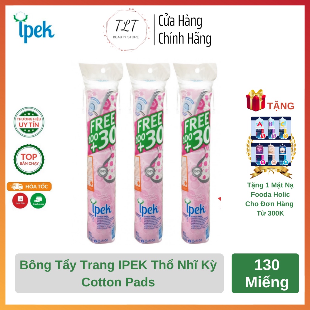 Bông Tẩy Trang IPEK Thổ Nhĩ Kỳ Cotton Pads 130 Miếng