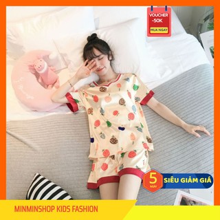 Bộ đồ mặc nhà nữ giới chất lụa hàng quảng châu có túi zip