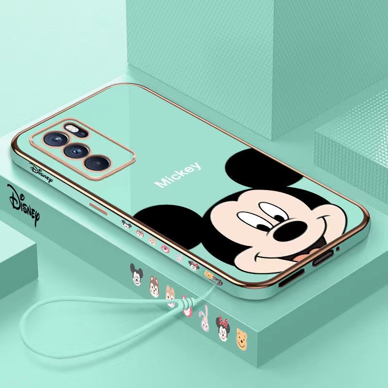 Samsung A01 Note 10 Plus Note 10 Pro Note 10 S10 Plus Note 20 S20 S20 Plus S20 ULTRA S10 S22 ULTRA Straight Edge 90° Electroplating Cartoon Mickey Head Shockproof Phone Case