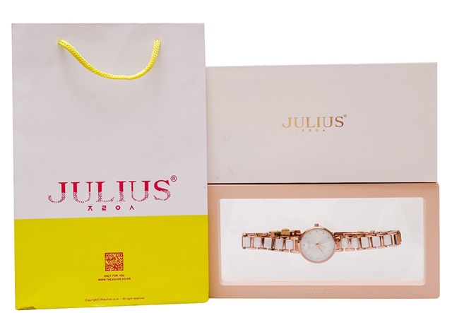 Đồng Hồ Nữ JA-1209A Julius Hàn Quốc Dây Thép (Đồng Mặt Trắng)