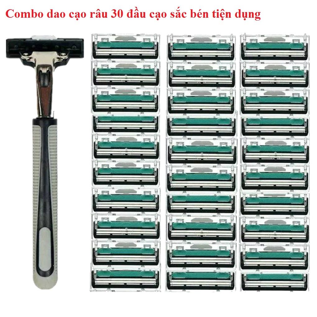 DAO CẠO RÂU 30 ĐẦU 2 LƯỠI CAO CẤP - Cán Dao Cạo Râu