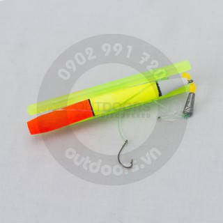 Phao mút tóm sẵn 8cm (có lưỡi,chì, hạt chặn phao)