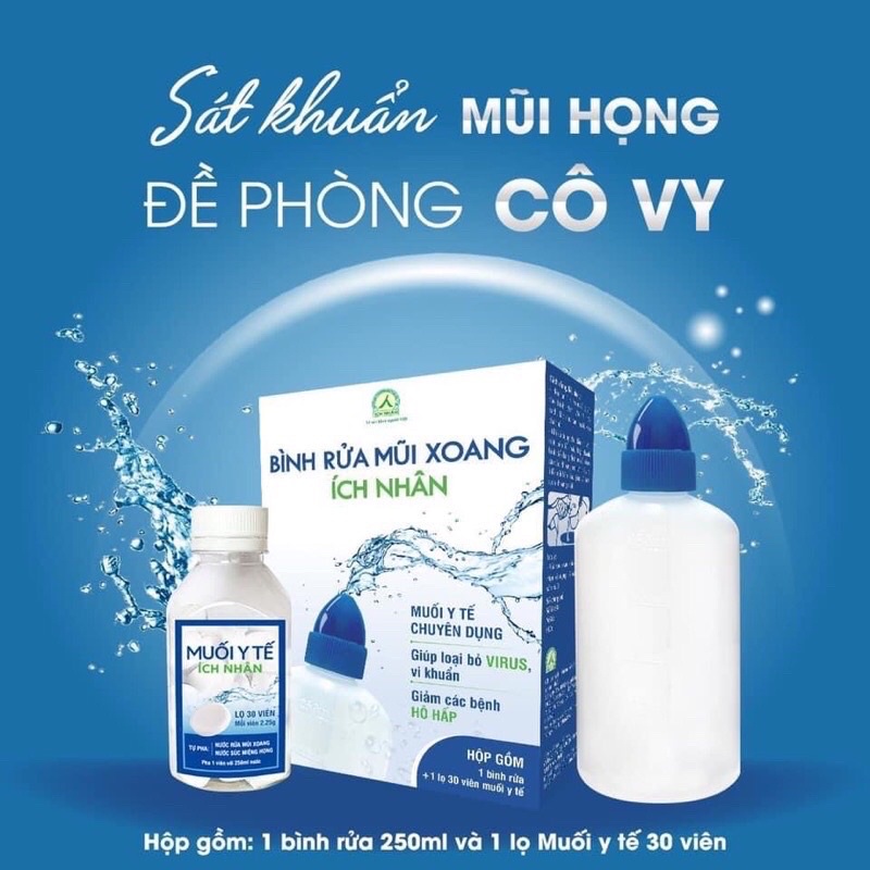 Viên muối tự pha - Muối y tế Ích nhân lọ 50 viên