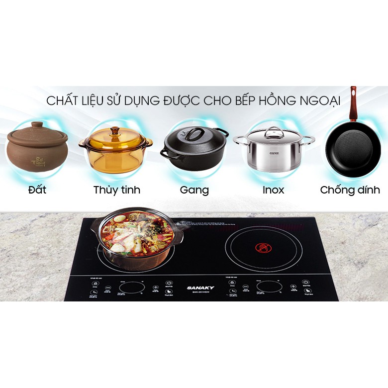 Bếp hồng ngoại đôi Sanaky SNK-201HGW