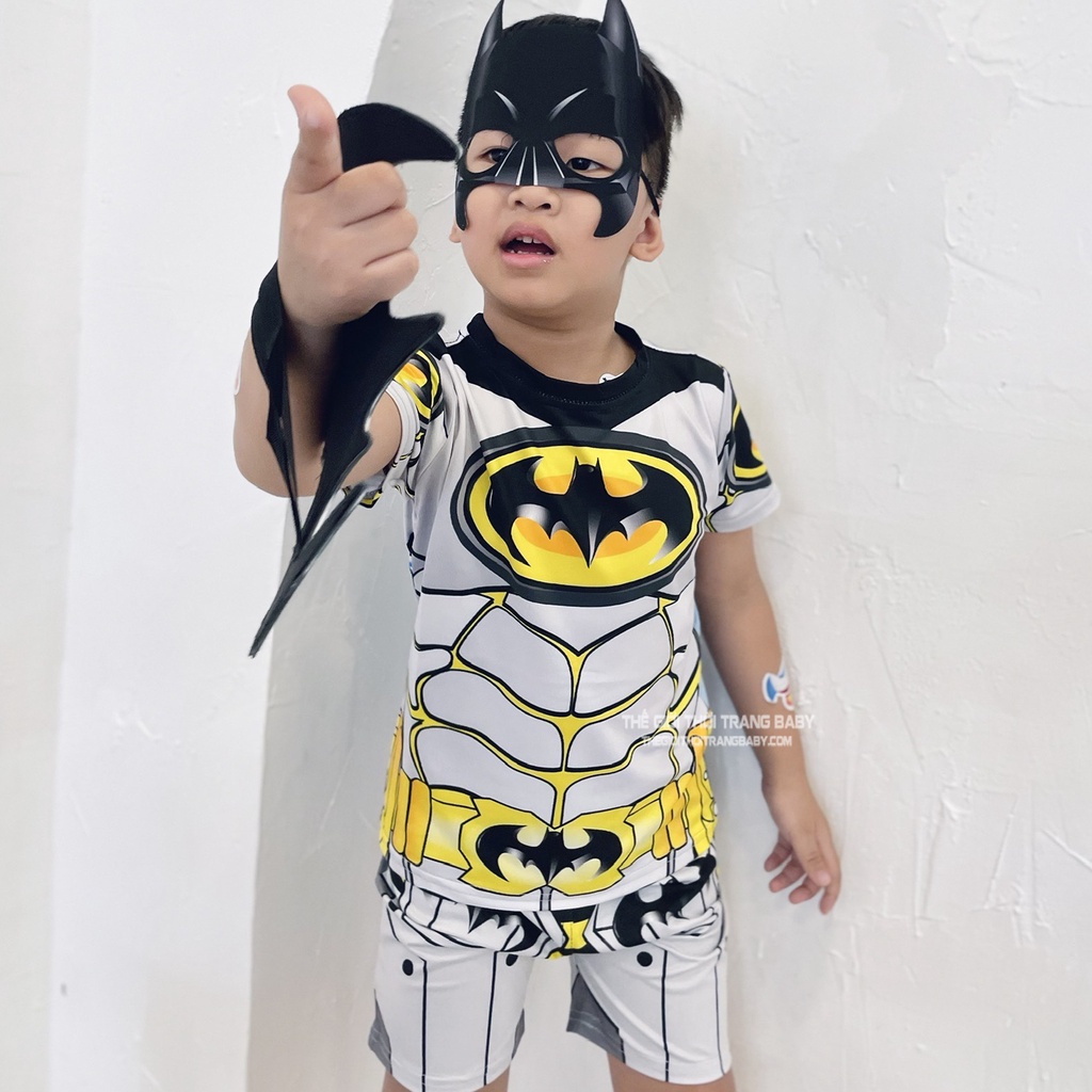 Bộ quần áo siêu nhân batman, siêu nhân người dơi cho bé trai B160 mẫu mới tặng kèm khiên và mặt nạ