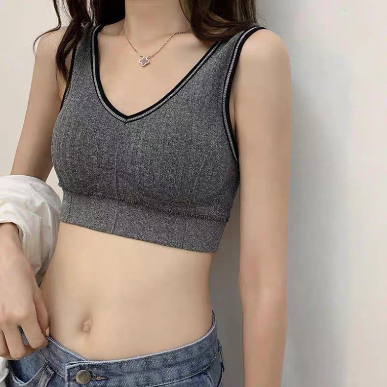 Áo Bra Tập Gym Thể Thao FREESHIP Bra Cotton Hàng Đẹp - Áo Ngực Không Gọng Dây Bản To  2.0 S1BRA08 S5