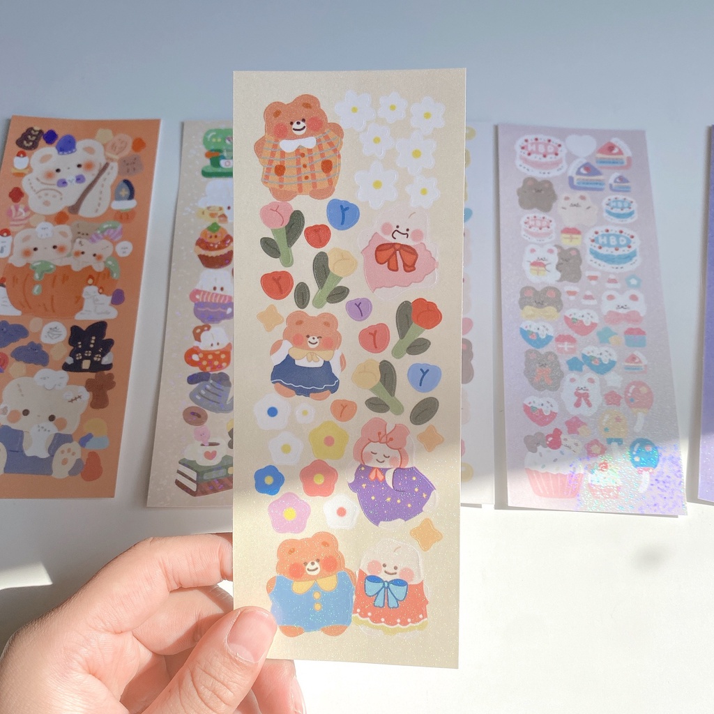 01 Tấm sticker dán decor trang trí lấp lánh hoạt hình nhiều mẫu DTOnline (ngẫu nhiên)