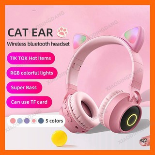 Tai Nghe Mèo Bluetooth, Headphone Tai Mèo Dễ Thương Có Mic,Âm Bass Mạnh Mẽ Và Dung Lượng Pin Khủng 400mAh BH 12 Tháng